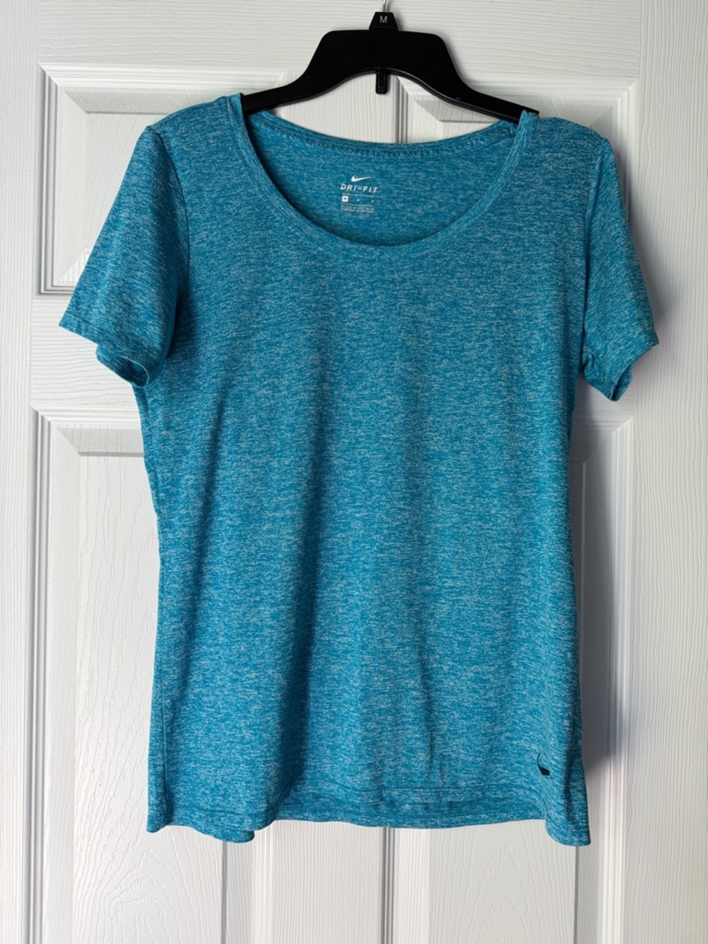 Nike Women's Heathered Teal Short Sleeve Scoop Neck Top
